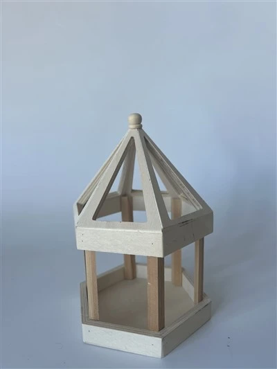 Rumah burung kayu heksagon