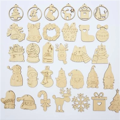 Hiasan Pokok Krismas Kayu