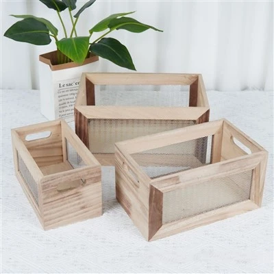 Set kayu tiga bakul