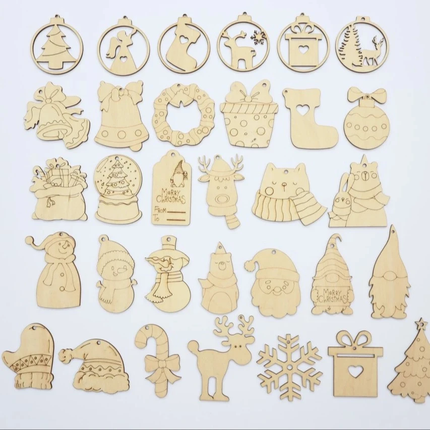 Hiasan Pokok Krismas Kayu