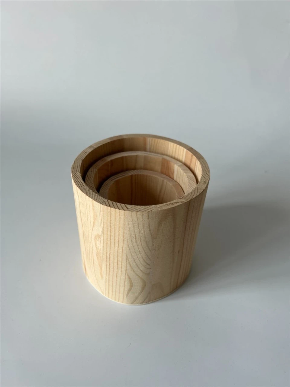 Periuk bunga kayu tiga set